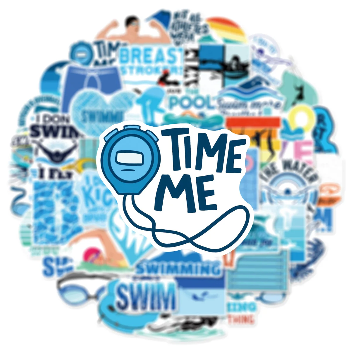 

50PCS Cartoon Swimming Sports Graffiti Stickers Creative Decoration Suitcase Notebook Scooter Water Cup Mobile Phone Case Gifts