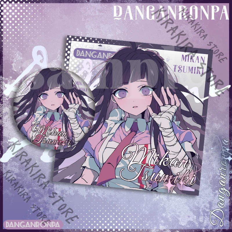 Danganronpa Togami Byakuya Saihara Shuichi Mioda Ibuki Toko Fukawa شارة مجموعة الصور أكياس بطاقات مربعة قلادة الحلي ديكور