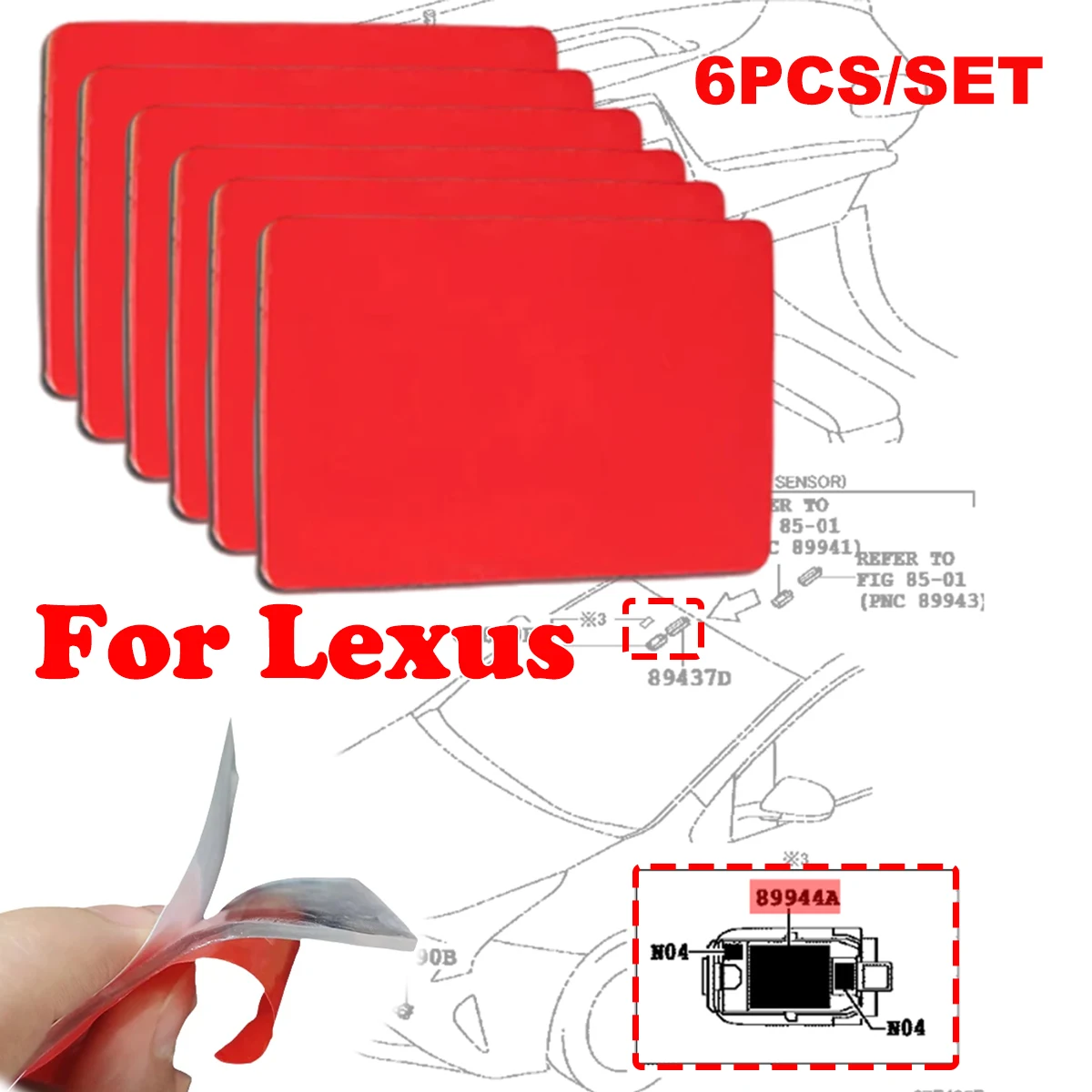 

For Lexus GS300 GS430 GS460 Rain & Light Sensor Gel Adhesive Film Silicone Cushion Pad Windscreen Chip Repair Multi-Purpose Tape