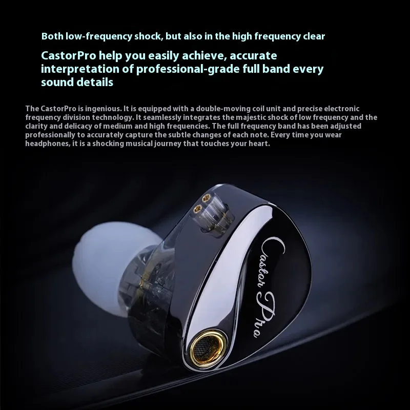 Kz Castor Pro Wired Earphones 2dd High-End Tunable Castorpro Customized In Ear Music Earphones Hifi Sound Quality Bass Headsets