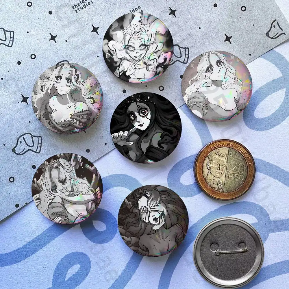 

S-Slay The Princess 58mm Badge Brooches on Backpack Clothes Handmade Round Enamel Pins for Jewelry