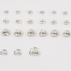 10pcs/bag Crystal Nail Charms 3/4/7mm Nail Glitter Stones For Tips Decoration Nail Pile Drill Parts Manicure Rhinestone Jewelry