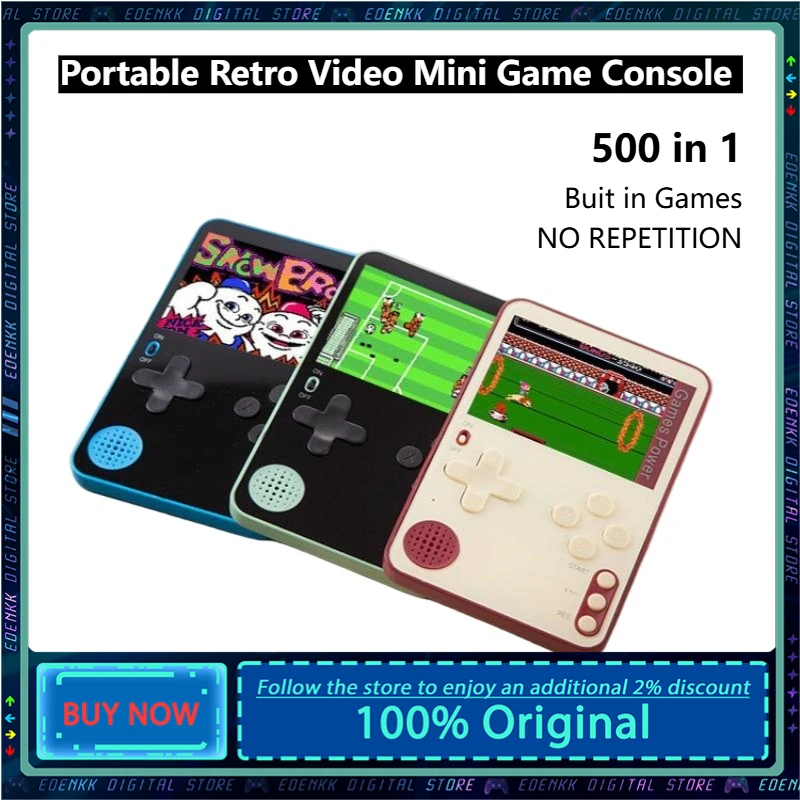 

Portable Retro Video Mini Game Console Handheld Game Console 500 Classic Games LCD Rechargeable Great Gift for Kids and Adults