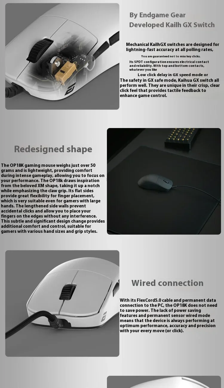 Endgame Gear Op1 8k Mouse Wired E-Sports Game  Customization Paw3395 8000hz Lightweight Mouse Accessory For Desktop Computer Gif