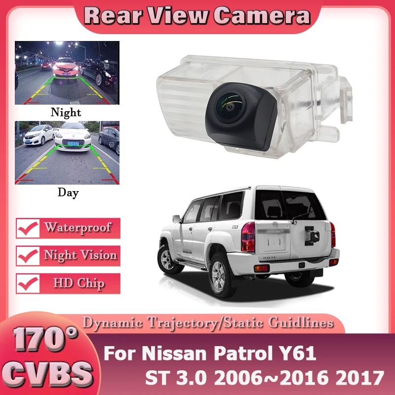 

Dynamic Trajectory Rear View Camera For Nissan Patrol Y61 ST 3.0 2006~2017 CCD Night Vision HD Backup Reverse Parking Camera