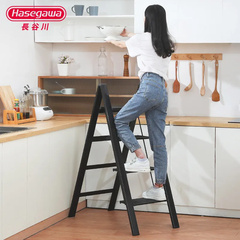HASEGAWA Japan Hasegawa Ladder A-Frame Ladder Household Ladder Multi-Functional Folding Aluminum Alloy Ladder Wide Step