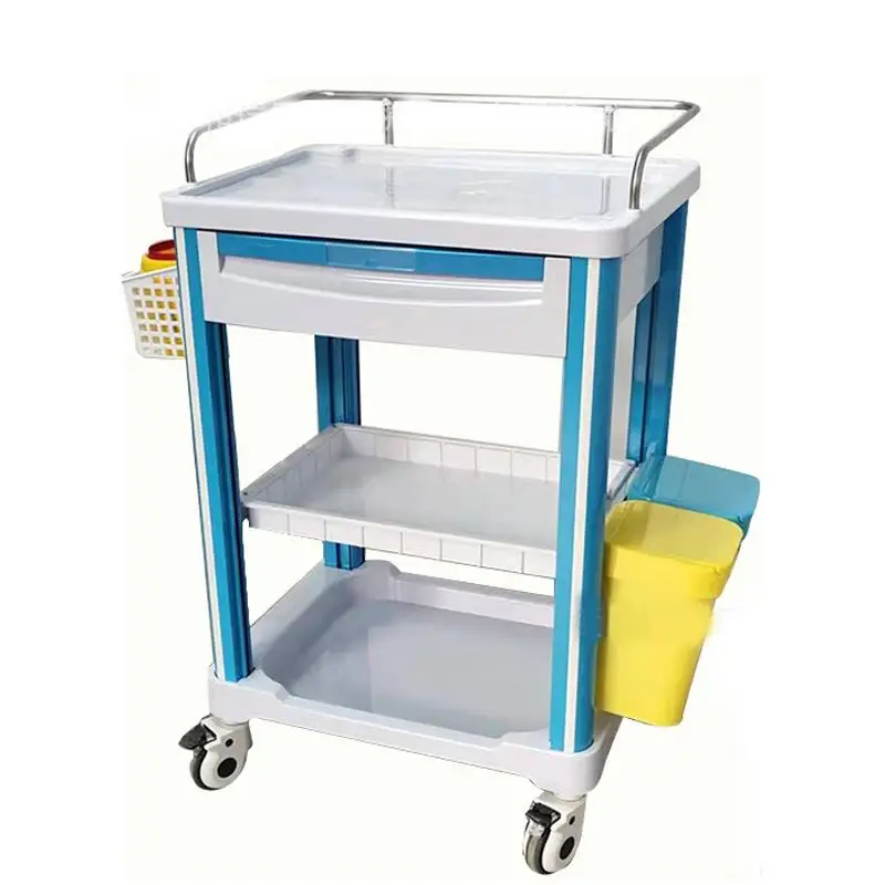 Hospital Medical Trolley Cart with Excellent After-sales Service Made of ABS Material