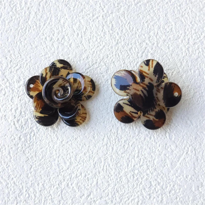 diy-ジュエリー作り-30-ピース-ロットヒョウ柄漫画手作り花の形のアクリルビーズ-diy-ジュエリー衣服ヘアアクセサリー