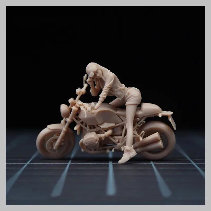 WT9 1/64 1/43 Motorcycle Boys Girls Diorama Scene Props Miniatures Figures Model For Cars Vehicles Toys Micro Photography