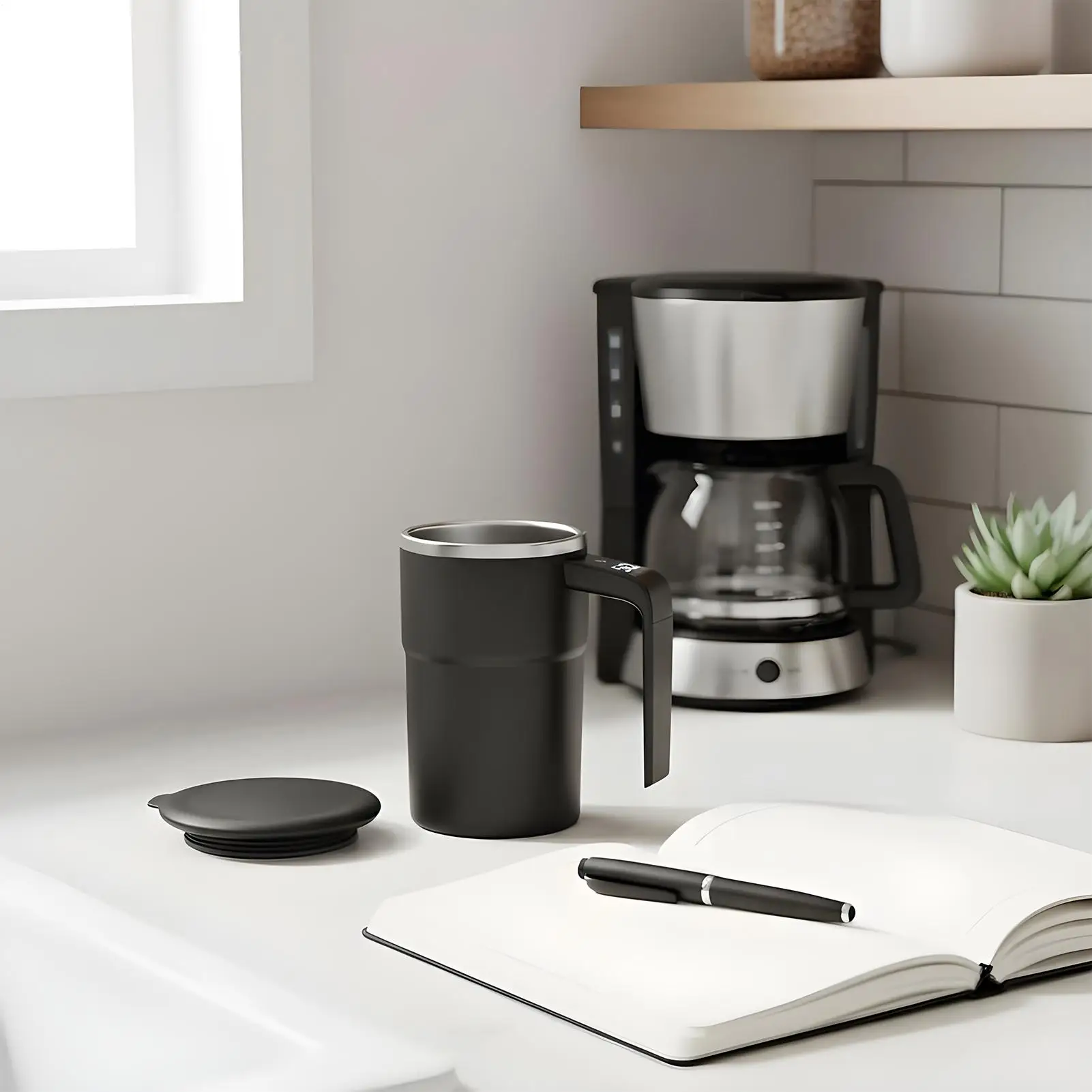 

Coffee Mug 380ml Drinkware Novelty Automatic Mixing Automatic Mixing Coffee Mug for Beverage Cocoa for Women Men Home Kitchen