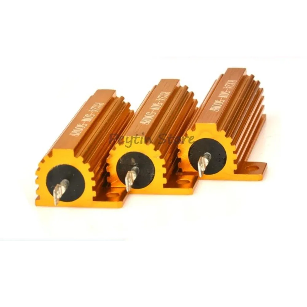 1Pc RXG24 50W 0.1R 0.2R 0.5R 1R 2R 5R 10R 20R 30R Gold Aluminum Shell Load Current-limiting Resistor