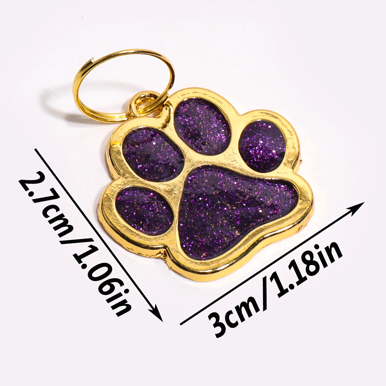 Mini Claw Custom Text Dog Tags Glitter Personalized Name Pets Tag Collar Pendant Laser Engraving Golden Customized Text Cat Tag