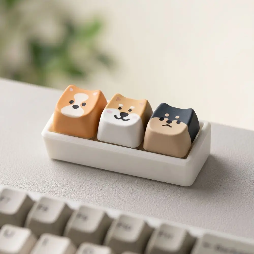 Backpack Pendant Keyboard Key Ring Shiba Inu Cute Animal Puppy Keychain Fingertip Fidget Keycap Keychain Desktop Accessories