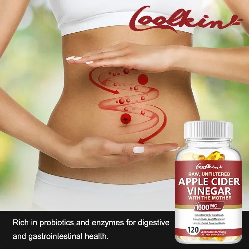 Apple Cider Vinegar Capsules - Weight Management, Digestion, Detoxification and Immunity Relieve Gas and Bloating