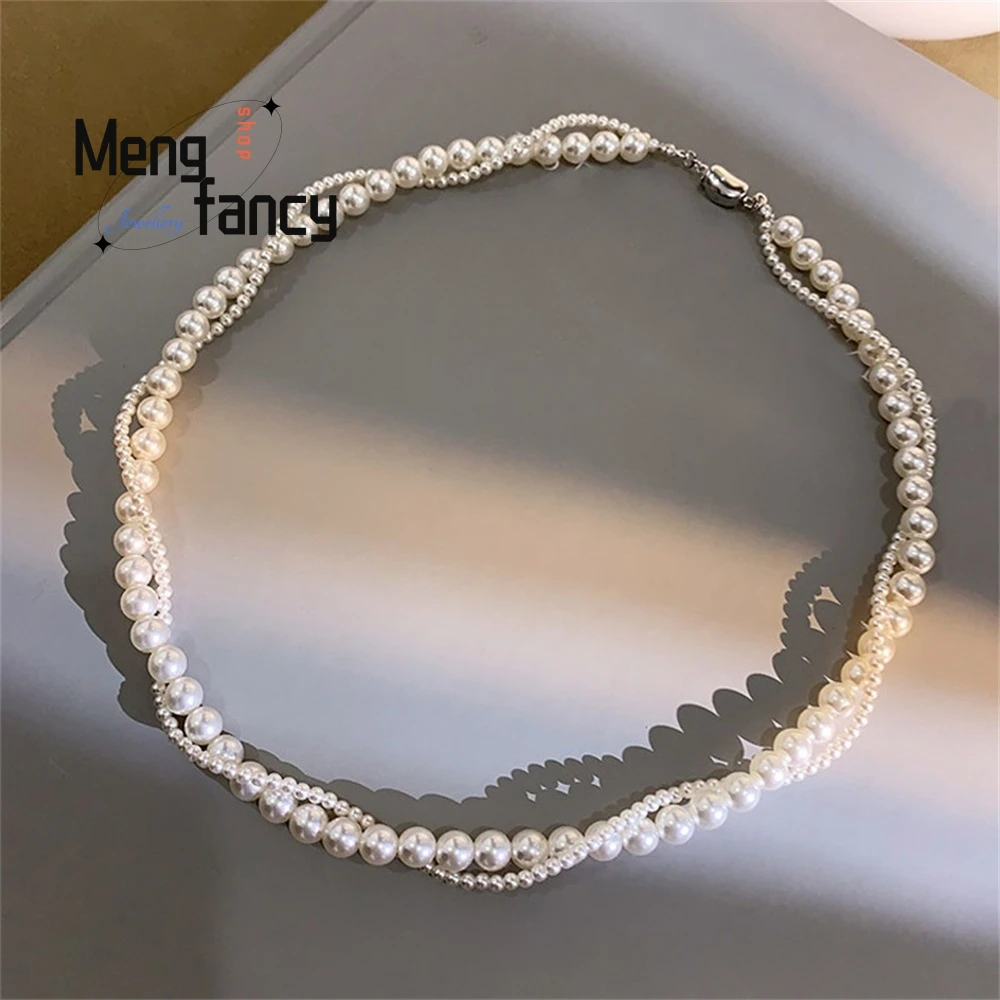 Wysokiej jakości prosty i wysokiej klasy damski łańcuszek do obojczyka z koralikami i lekki luksusowy niszowy łańcuszek na szyję Biżuteria modowa