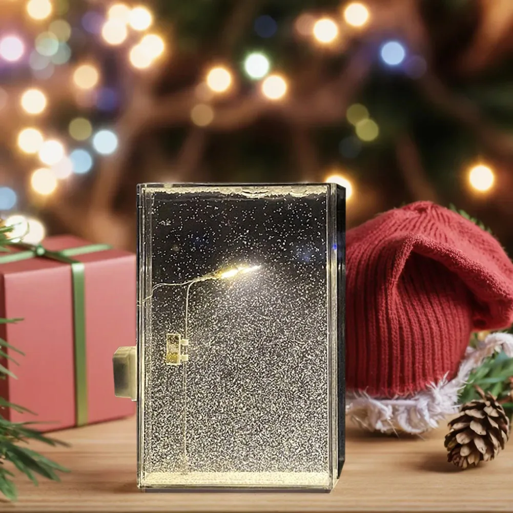 Snowy Lamp Snow Scenery Night Light Realistic Handmade Christmas Light Decorative DIY Snowflake Lamp Xmas Party Favors