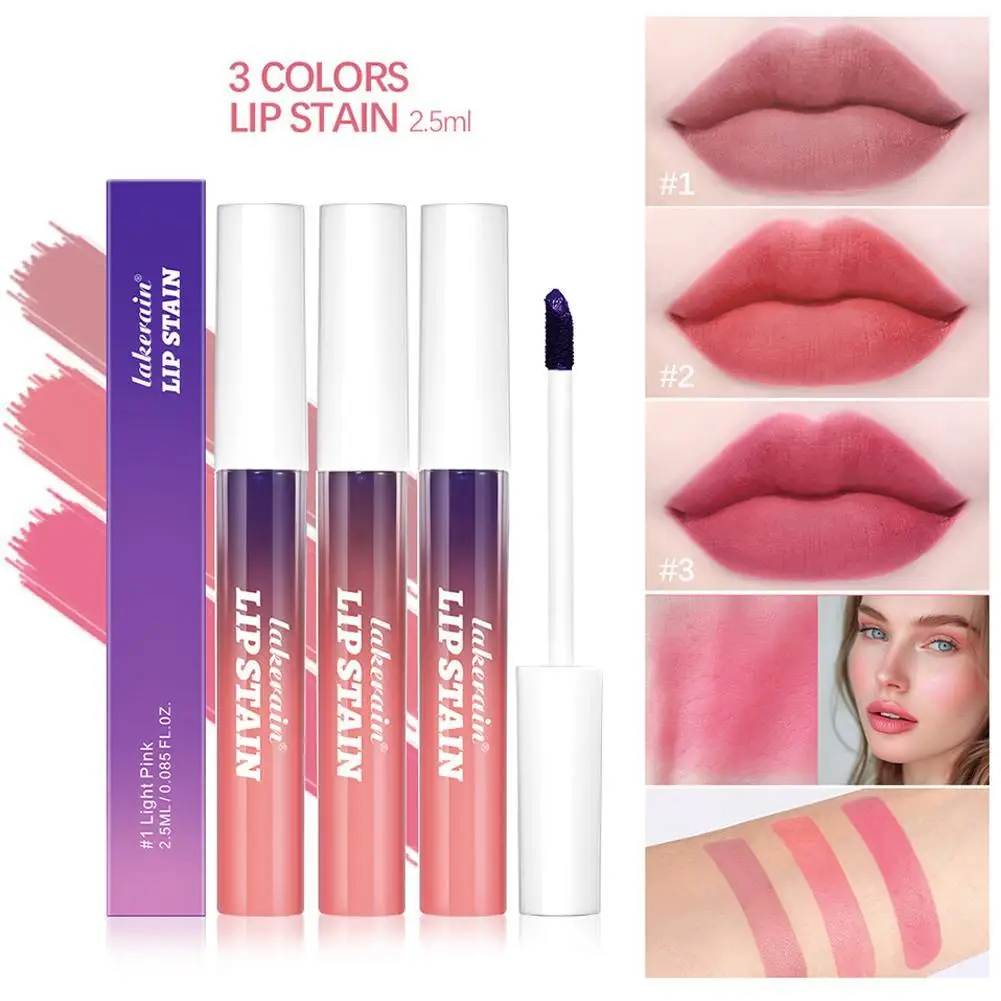 3 cores brilho labial natural casca fora contorno tatuagem delineador labial fosco nude rosa à prova dwaterproof água rasgo lábio matiz maquiagem