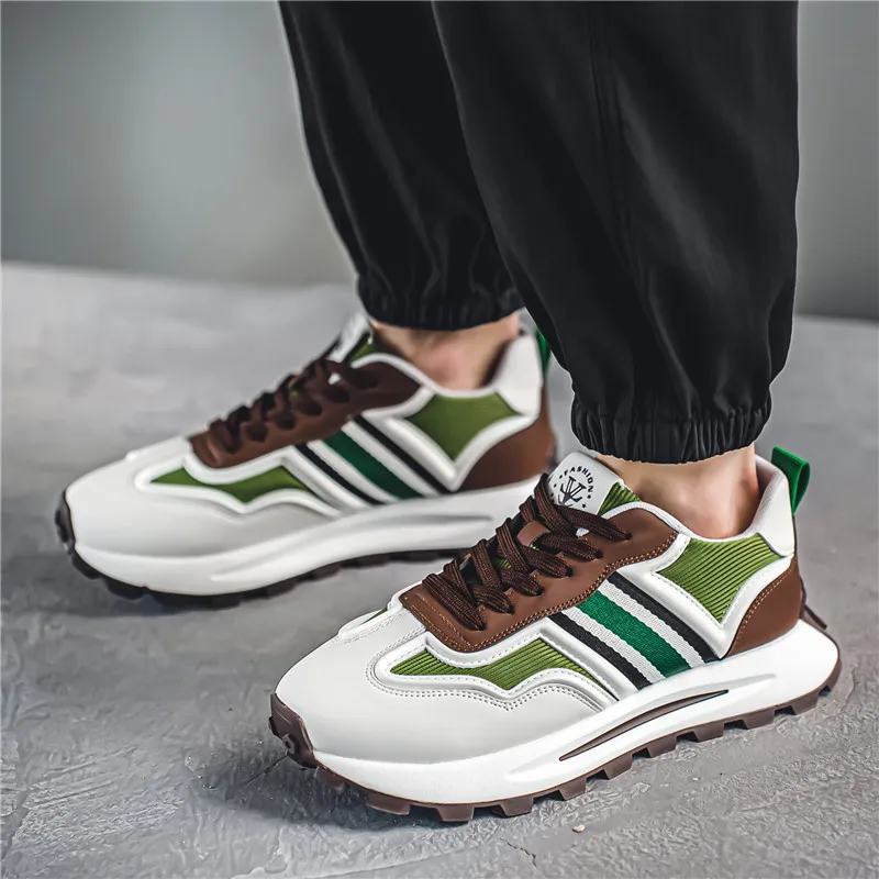 Luxus 2024 Frühling und Herbst neue dicke Sohle erhöhte Herren Freizeit schuhe Outdoor vielseitige atmungsaktive Lauf-und Sportschuhe