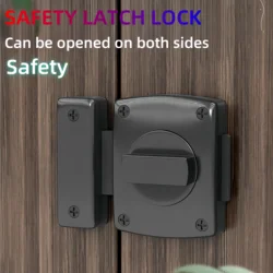 No Punching Thickened Zinc Alloy Home Bathroom Storage Cabinet Toilet Door Lock Left and Right Rotating Latch Anti-theft Lock