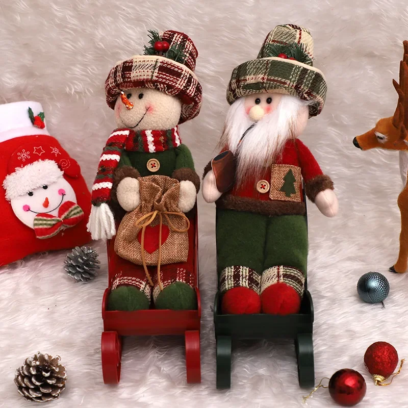 Christmas Decorations Christmas Sleds Dolls Sitting Posture Santa Claus Snowmen Home Decor Ornaments