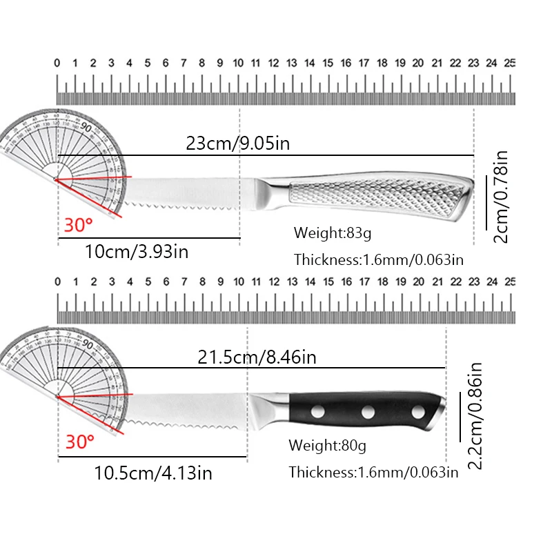 Stainless Steel Steak Knife Kitchen Serrated Knife Beef Cutting Bread Fruit Knife Cooking Tools