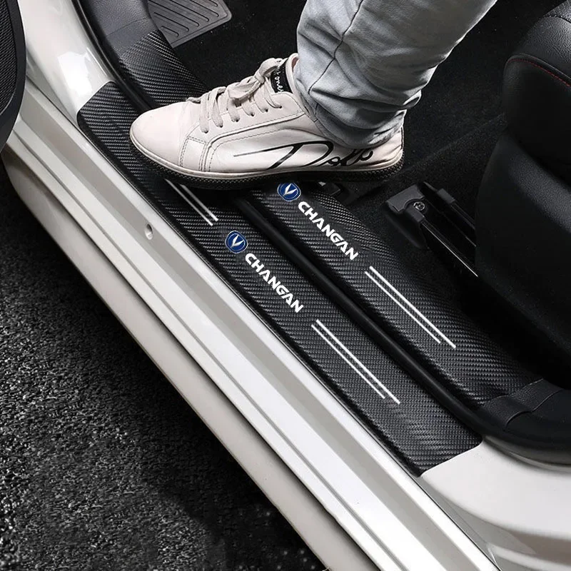 60X7CM Auto Door Sill Protection Tape Carbon Fiber Protector Strip Sticker for Changan CS75 PLUS CS95 CS35 alsvin CS15 CS55 Eado