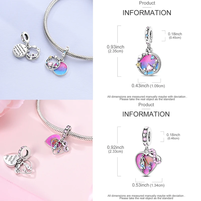 925 Sterling Silber Charm-Perlen Katze Mond Pfote Schmetterling Kreuz Sternennacht Krippenmotiv DIY Armband Halskette Geschenk für Frauen Mädchen – Detail 25