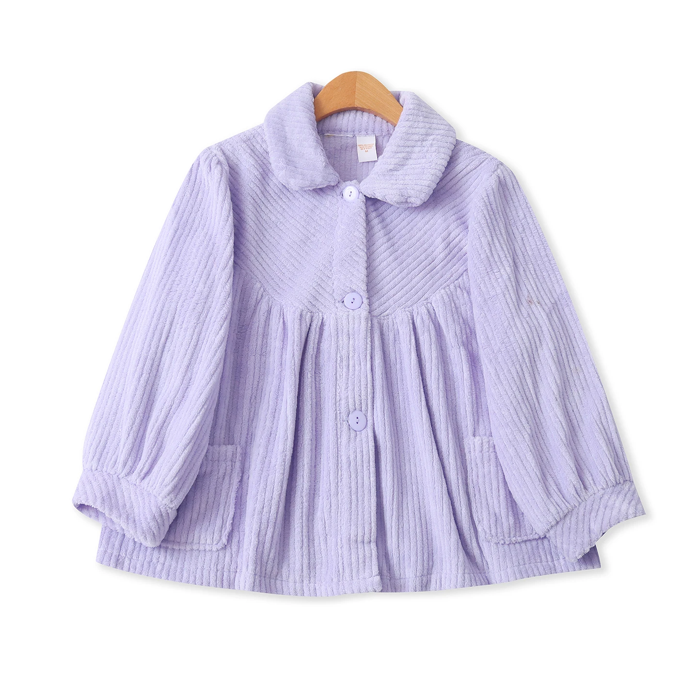 

Winter Home Clothes Top Women's Loose Long Sleeve Collar Single Button Candy Color Fleece Shirt Sweet Style Casual Home Scene