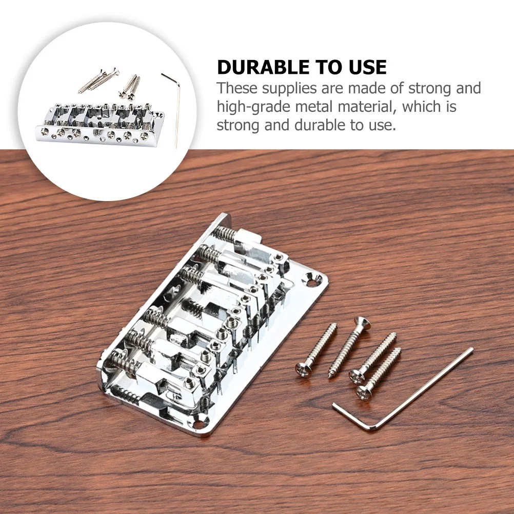

1Set 6-String Saddle Bridge Durable Metal Guitar Bridges for Improved Sound Quality and Durability Silver Metal Guitar Bridge