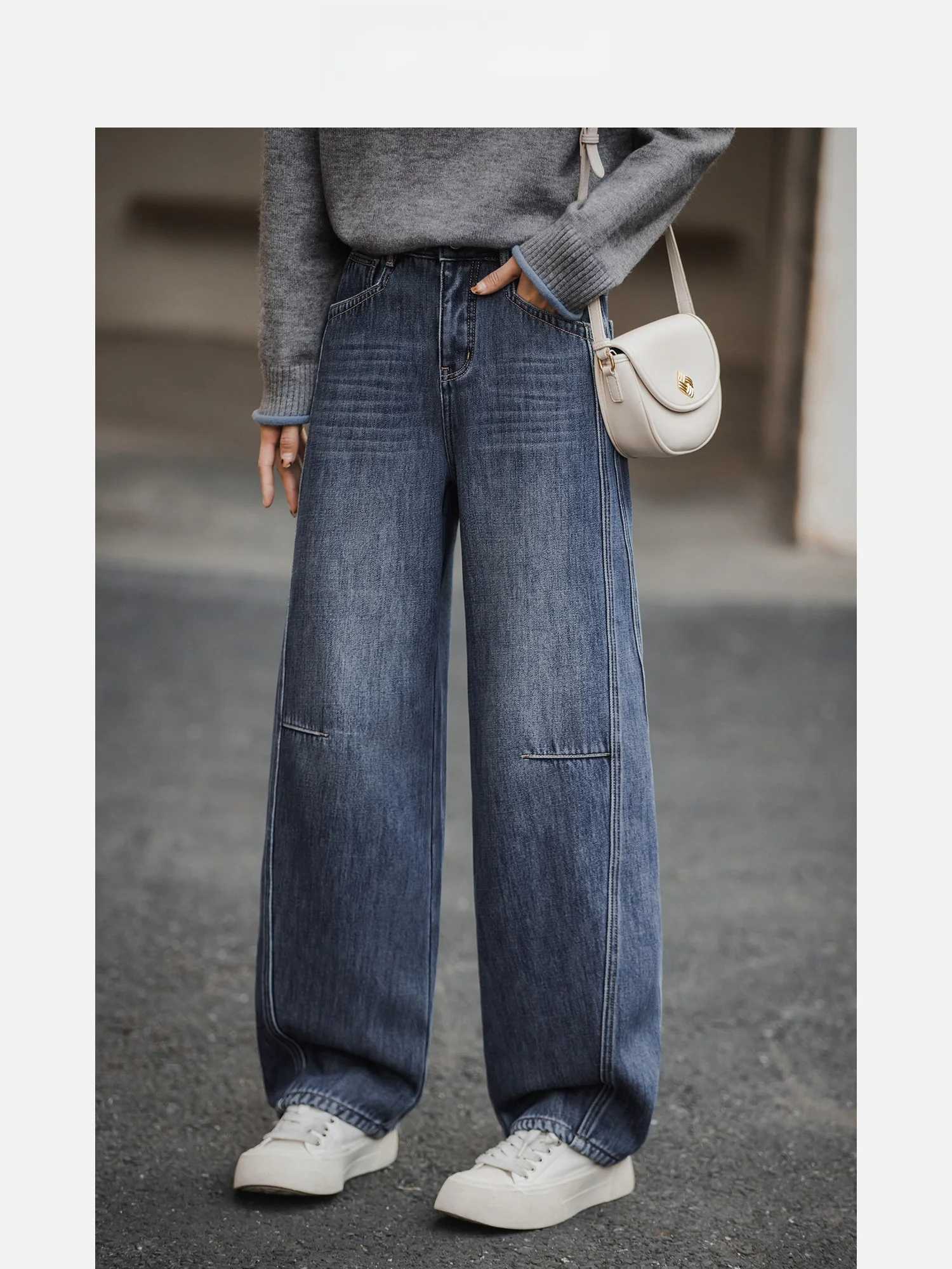 

Джинсы Peter's Denim с широкими штанинами на флисовой подкладке, с высокой талией, зимние, женские, свободные брюки для повседневной носки, винтажные, маленький размер