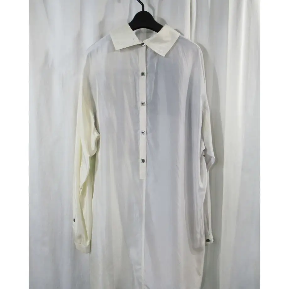 TOP-YAMAMOTO ® Original Women's Print Silk Shirt Long-sleeved lapel loose Art shirt