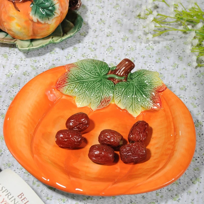 

Orange Pumpkin Plate - Fruit Dish, Salad Bowl & Dessert Tray with Snack and Candy Trays for Stylish Serving Use