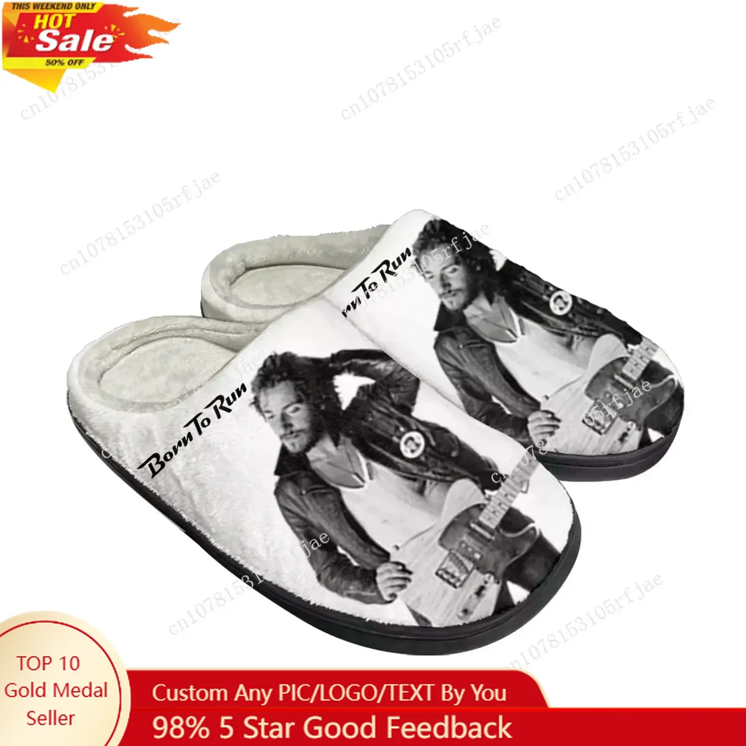

Born To Run Home Cotton Custom Slippers Mens Womens Sandals Bruce Springsteen Plush Bedroom Keep Warm Shoes Thermal Slipper