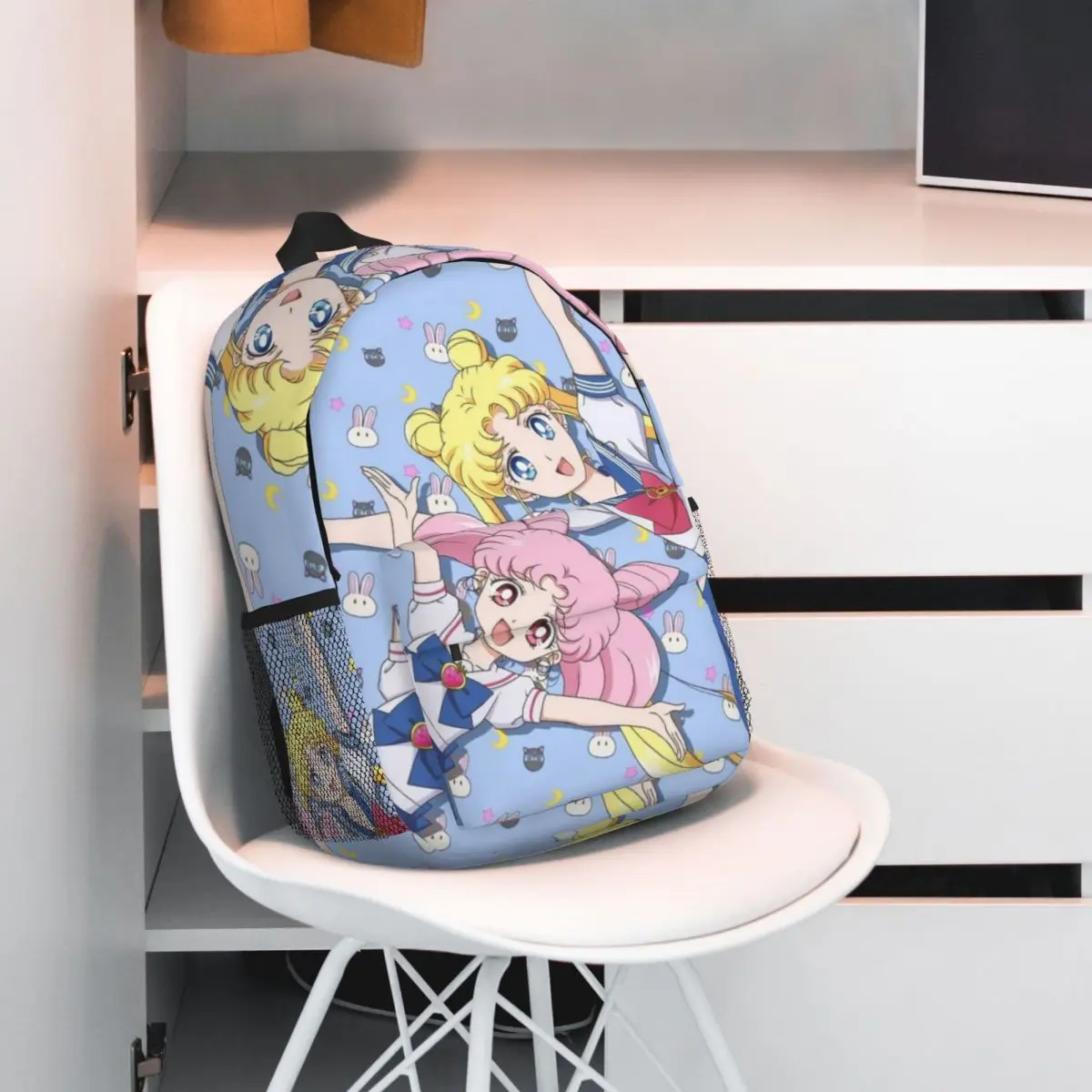 Sailor-Moon bedruckte, leichte, lässige Schultasche für Schule, Outdoor, Einkaufen, Büro, 38,1 cm