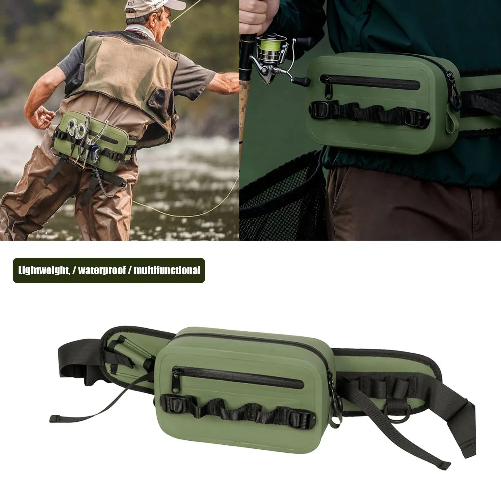 

Водонепроницаемая поясная сумка для рыбалки, 2 л, ТПУ, военный зеленый пакет, герметичная застежка-молния, легкая поясная сумка для рыбалки на слинге для реки
