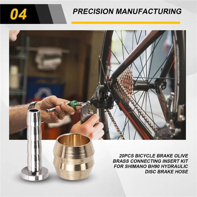 100Pcs Bicycle Brake Olive Brass Connecting Insert Kit For Shimano BH90 Hydraulic Disc Brake Hose,1 - view 4