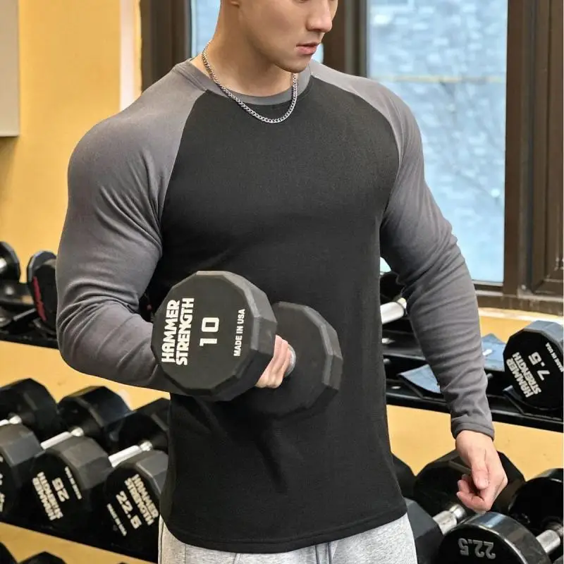 Long Sleeves Loose Casual Men's Clothing 2024 Spring Gym T-Shirts Man Basketball Fitness Popular Clothes Large Size Undershirt