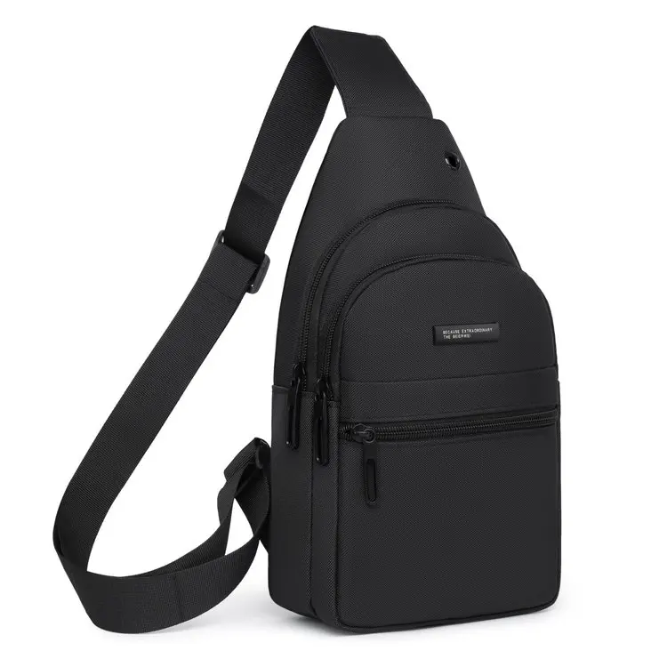 Borsa a tracolla da uomo nuova Borsa a tracolla impermeabile in tessuto di bue Sport Casual Piccola Bapa Borsa a petto Materiale in nylon Chiusura con cerniera Per il tempo libero...