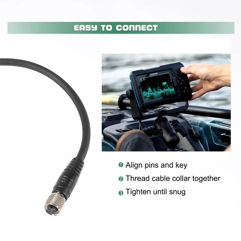 MKR-US2-12 Adaptor Cable - Universal Sonar 2 4-Pin Transducer Adapter Cable 1852072 - for Garmin Echo, echoMAP, Striker Series