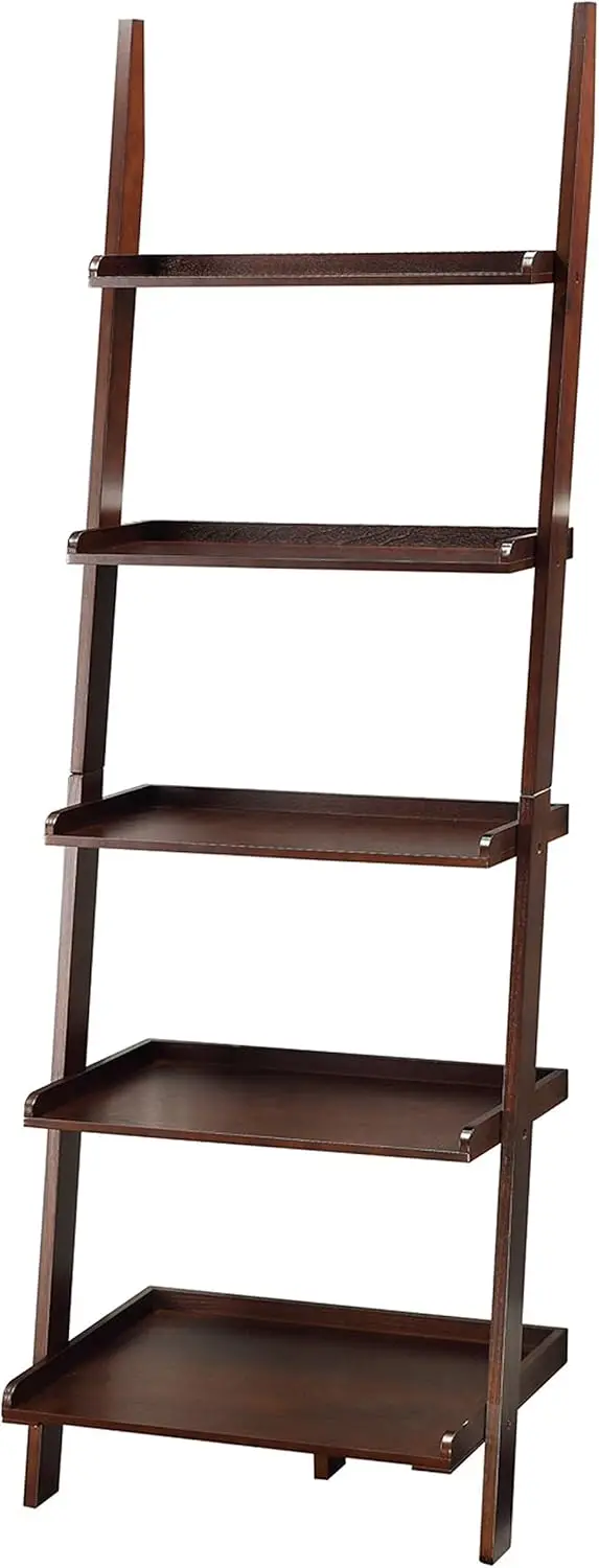 

5 Shelves, American Heritage Bookshelf Ladder, Espresso, 72.75"" X 25""