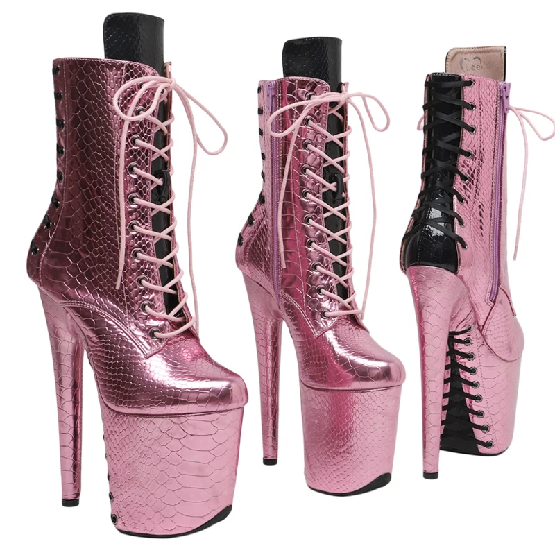 

Leecabe 20CM/8inches Snake mix color Fashion trend platform High Heel party stripper heel Pole Dance boots