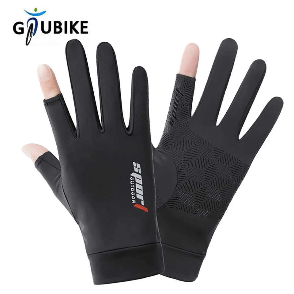1 Pair New Outdoor Sport Fishing Gloves Touch Screen Thin Anti Uv Protective Gear Motorcycle Racing Gloves Ice Slip Breathable