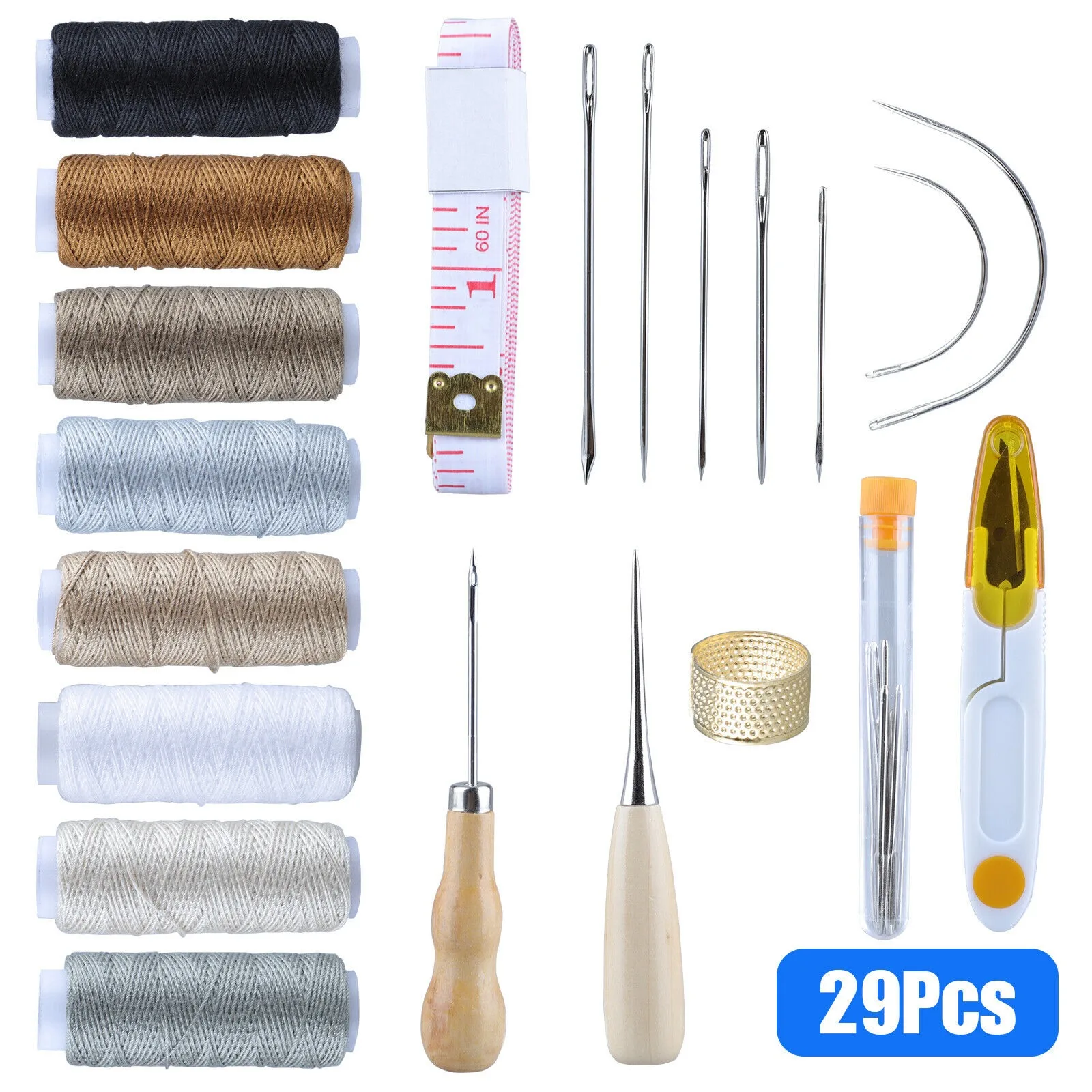 

US 29 PCS Upholstery Sail Carpet Leather Canvas Repair Curved Hand Sewing Needles