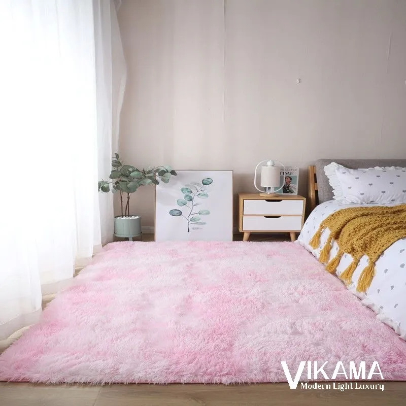 VIKAMA minimalist style light luxury carpet bedroom bedside plush soft fluffy living room girl study easy care floor mat