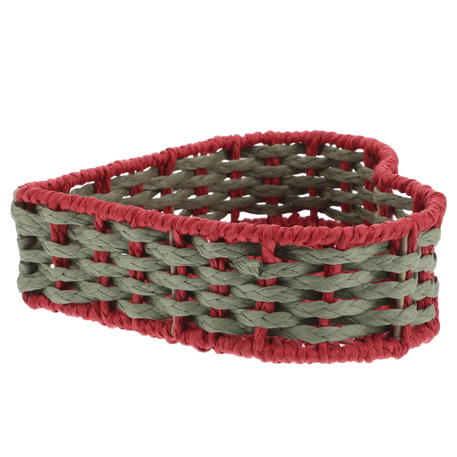 

Small Heart Shaped Woven Storage Basket Handmade Paper Rope Fruit Snack Organizer Decorative Valentine Gift For Wedding