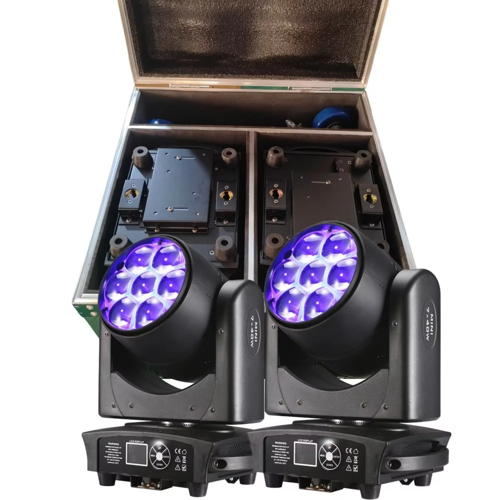 

2PCS LED Beam + Wash Big Bees Eyes 7x40W RGBW Zoom Lighting Per DJ Disco Home Party Night Club Bar