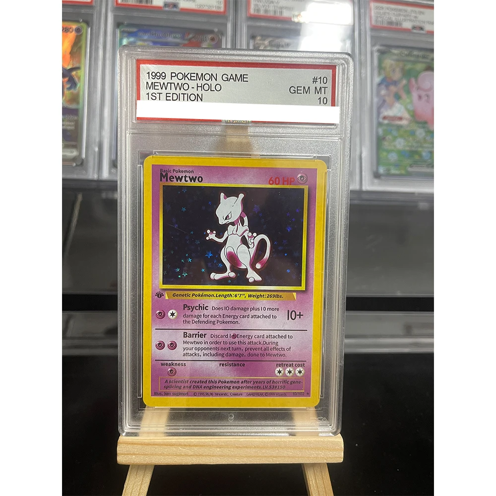 POKEMON Jogo de cartas em inglês 1a edição MEWTWO CHARIZARD GYARADOS BLASTOISE HOLO Grau Gem Mint 10 Cartão de coleção