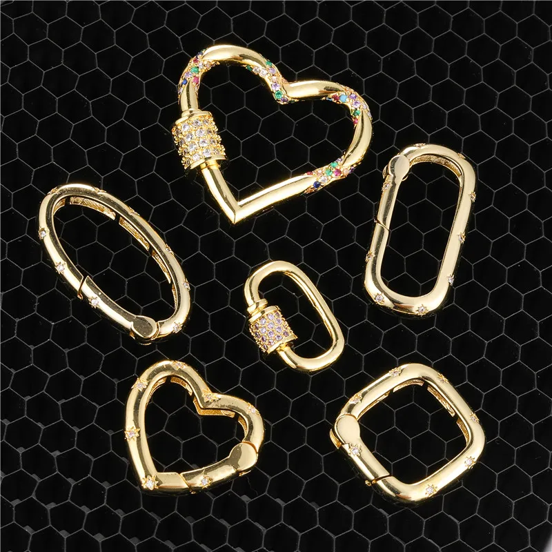 JUYA Charms Gold Color Clasps Lock Spiral Screw Pendant for Jewelry Making DIY Luxury Necklace Bracelet Hand Made Accessories