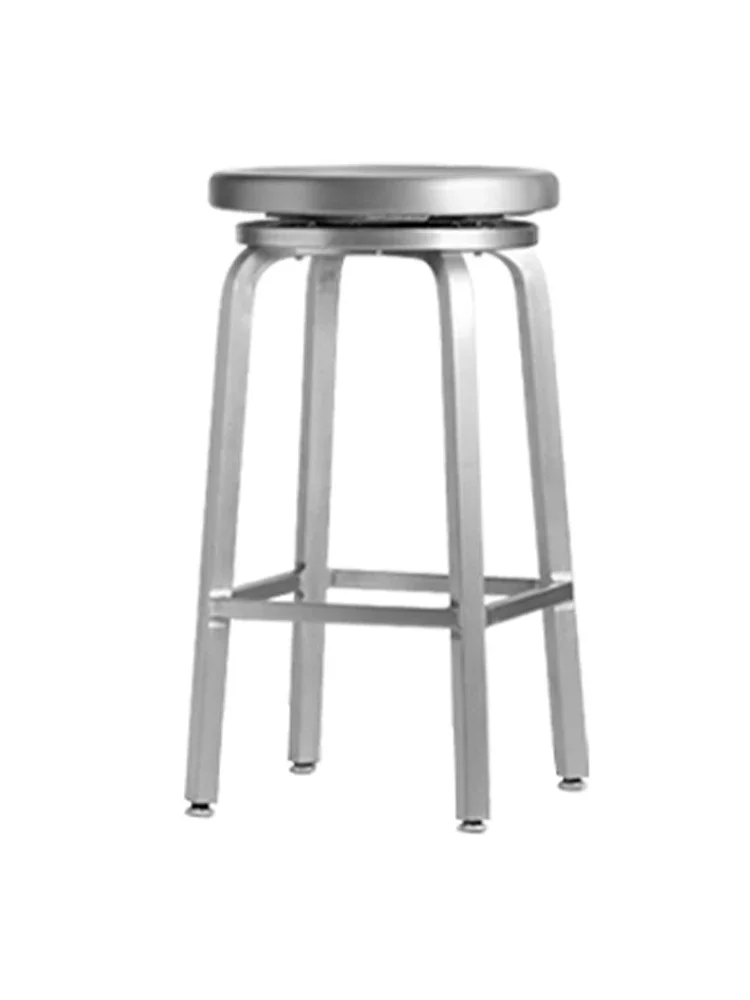 YY Navy Bar Stool Metal Bar Chair High Stool Aluminum European Style High Stool