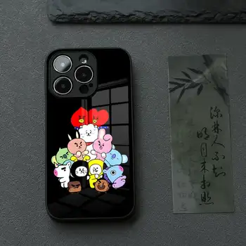 MINISO-Hot-B-BTS-S 手機殼,適用於 iPhone 17 16 15 14 Pro 13 12 11 Mini XR Max 6 8 7 Plus SE 17Air 玻璃設計保護套 8 最佳銷售 BTS iPhone手機殼 - №3